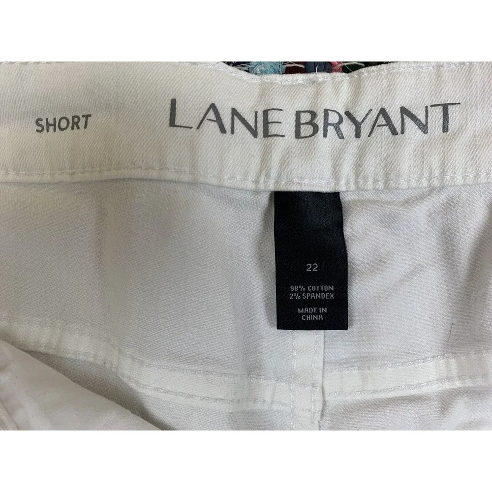 Lane Bryant White Short Shorts Womens 22 (44x5) Stretch Cuffed 5-Pocket Design - Picture 4 of 12